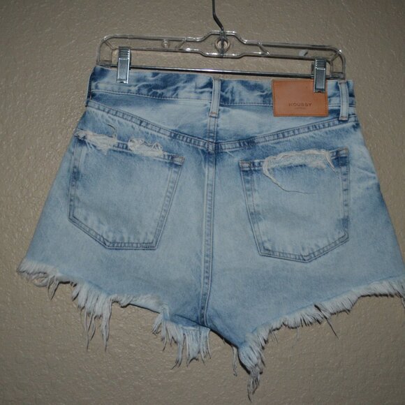 NWT $288 Sz 26 Moussy Vintage Blue Cotton Destroyed Frayed Cut Off Shor… - Picture 5 of 9